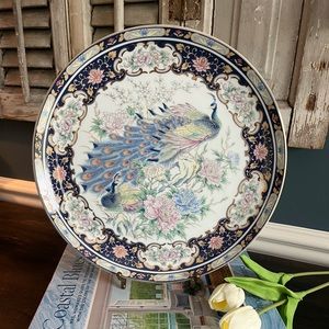 Vintage 1970’s Toyo Japanese Peacocks Plate